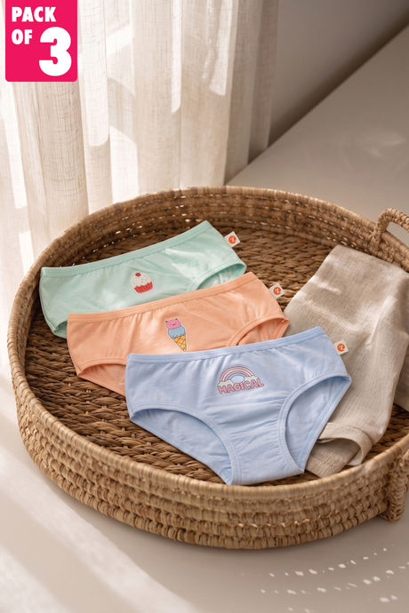 Buy Zivame Girls Printed Briefs (Pack of 3) - Multicolor
